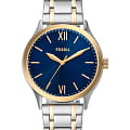 Fossil Fossil Bannon BQ2786SET  BQ2786SET кварцевые мужские часы  синий циферблат, браслет сталь с ip покрытием — вид спереди